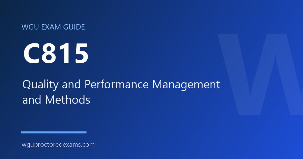 WGU C815 Quality and Performance Management and Methods exam guide cover