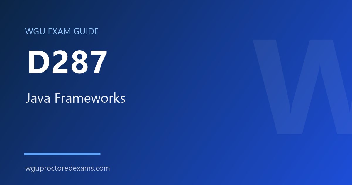 WGU D287 Java Frameworks exam guide cover