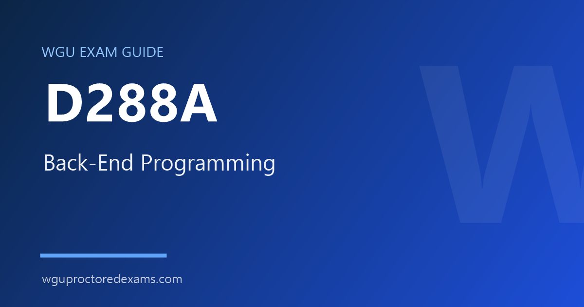 WGU D288A Back-End Programming exam guide cover