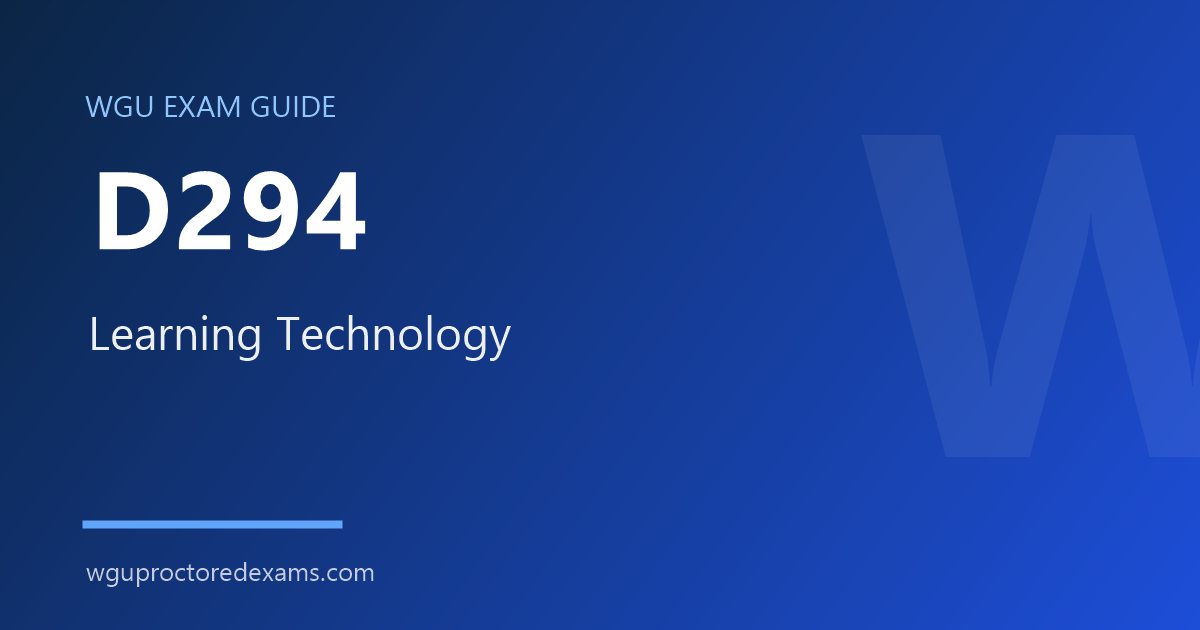 WGU D294 Learning Technology exam guide cover