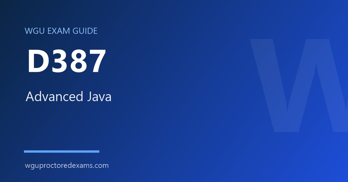WGU D387 Advanced Java exam guide cover